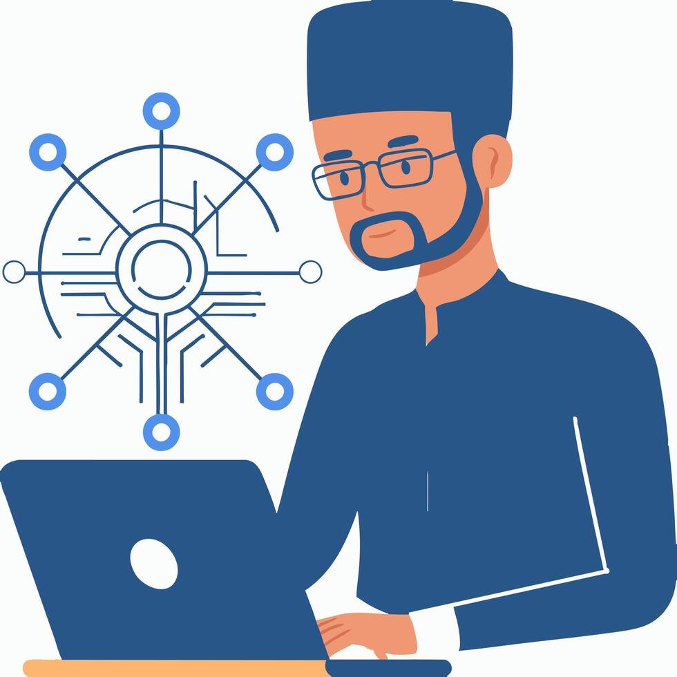 An AI developer training a neural network vector