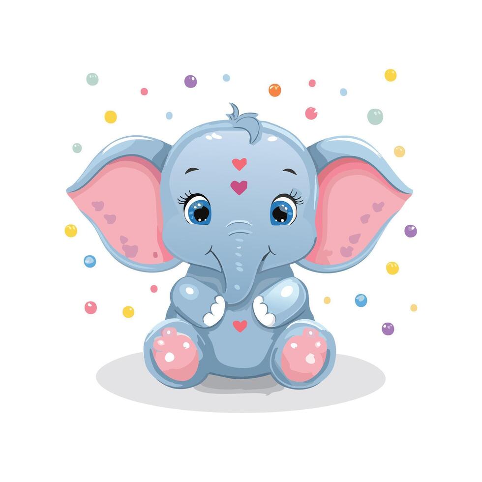 Baby candy elephant vector