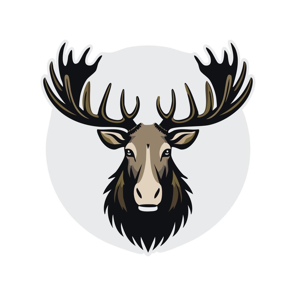 Black and white logo Moose with antlers vector