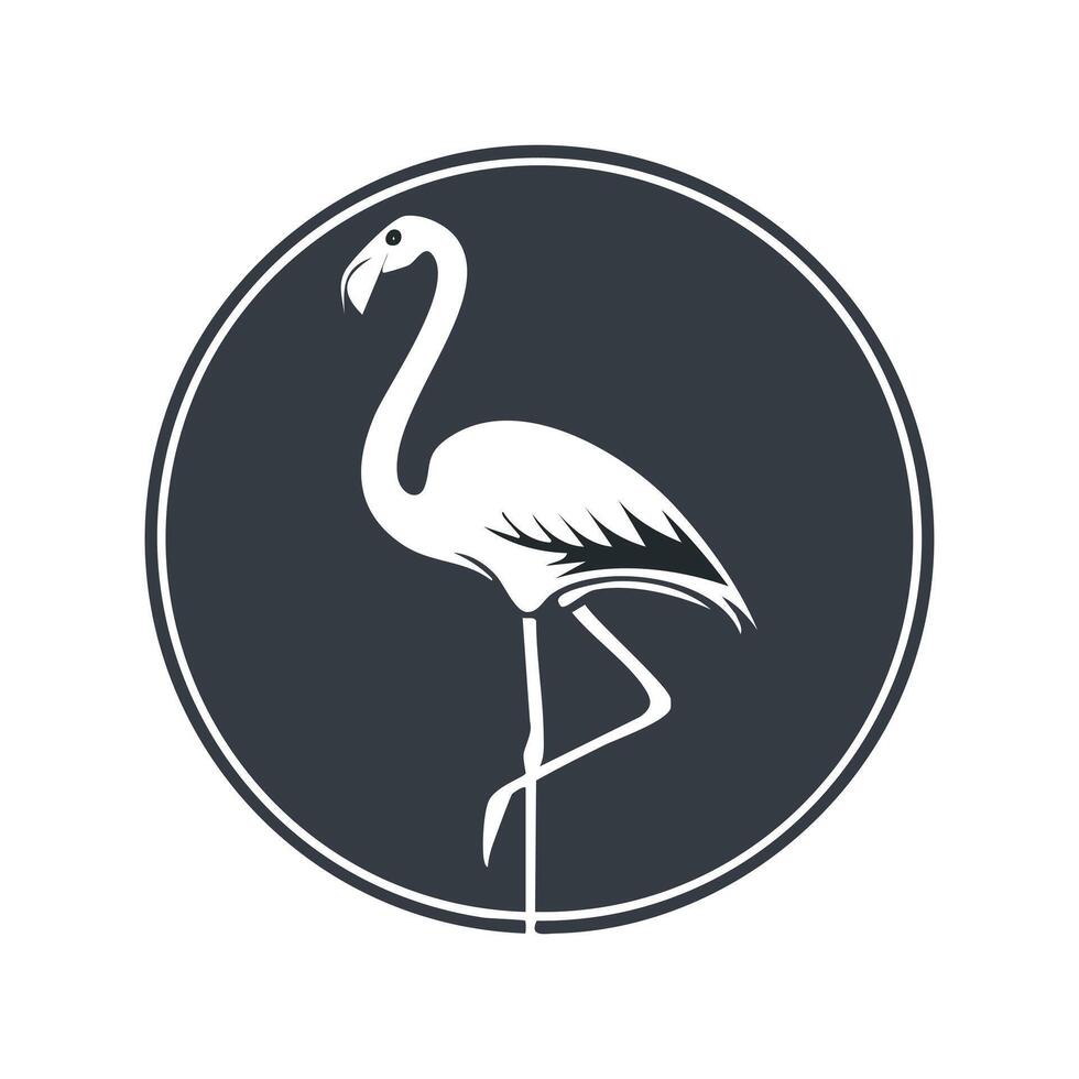Black and white logo Standing flamingo vector