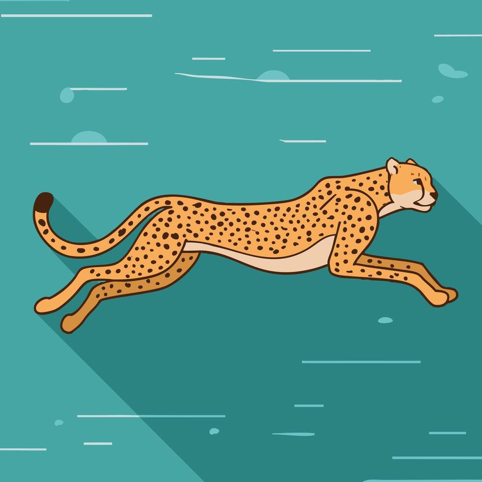 Cheetah in a running motion vector