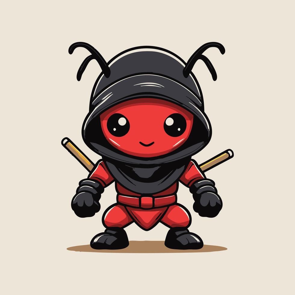 a Cute Ninja Ant vector