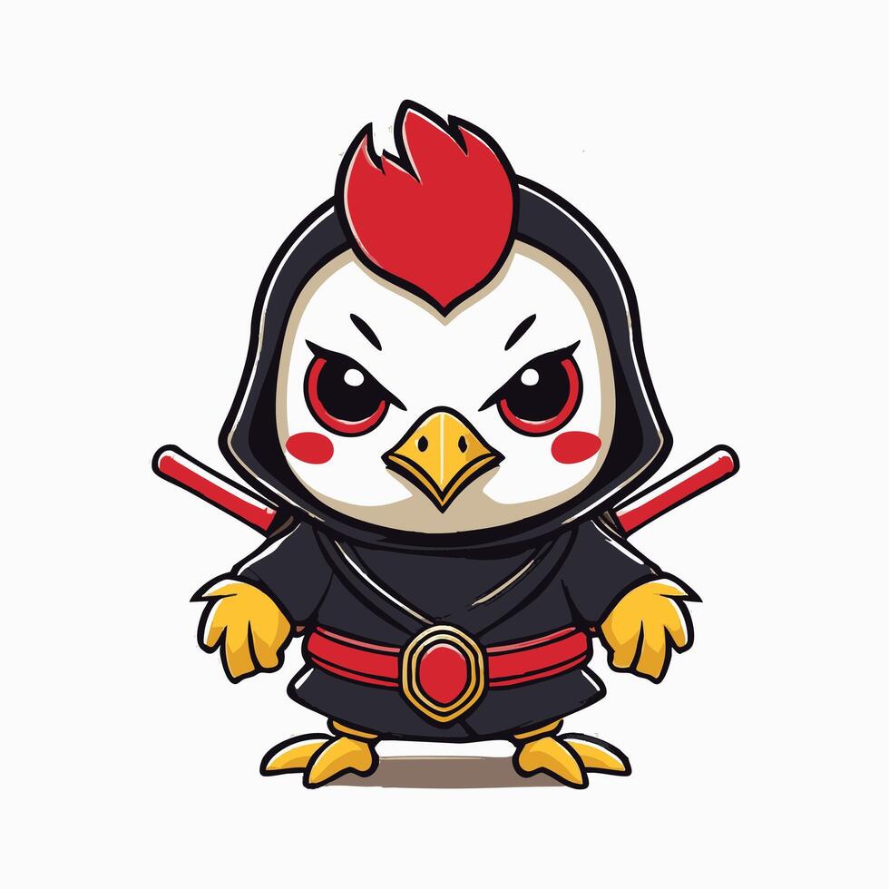 a Cute Ninja Chicken vector