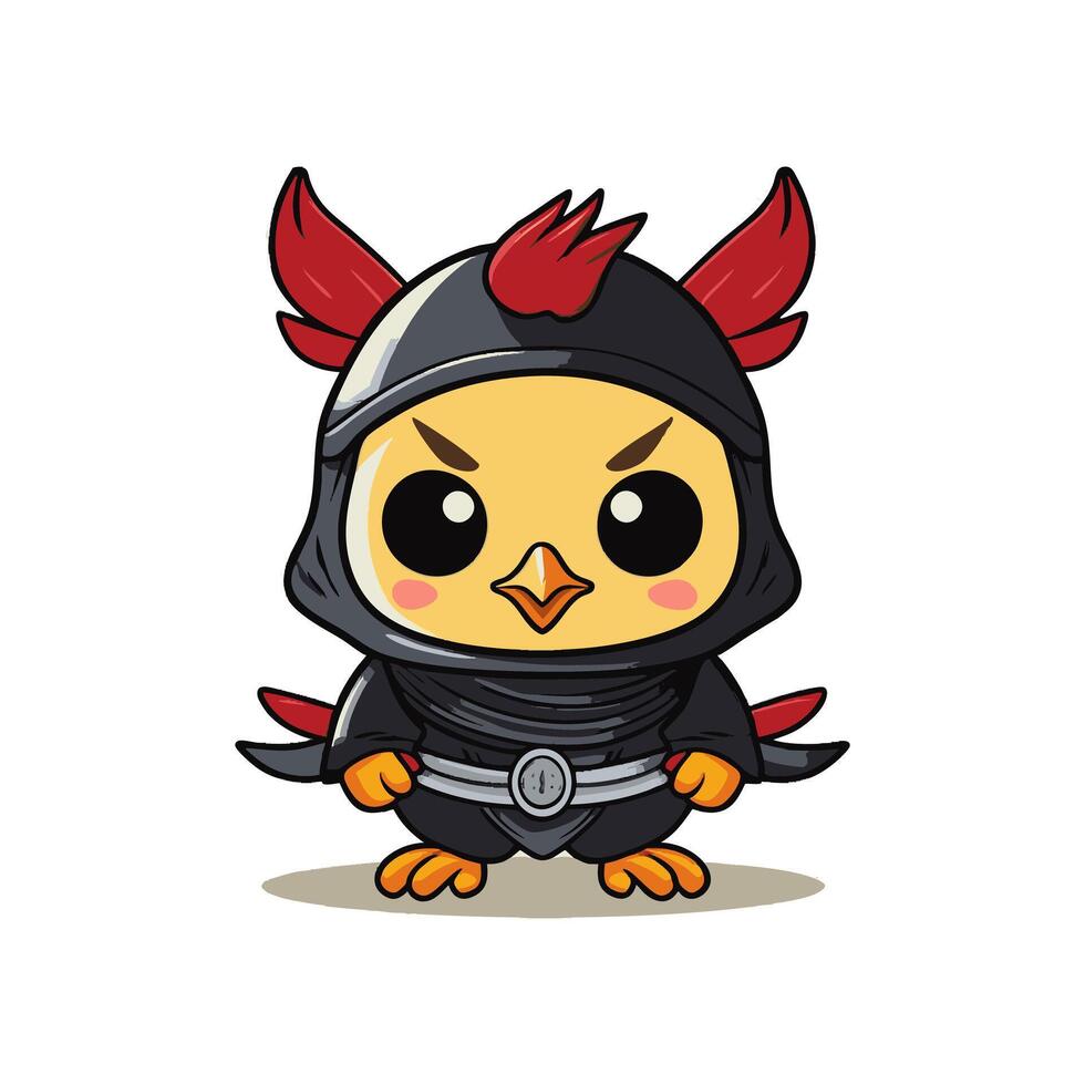 Cute Ninja Chicken vector