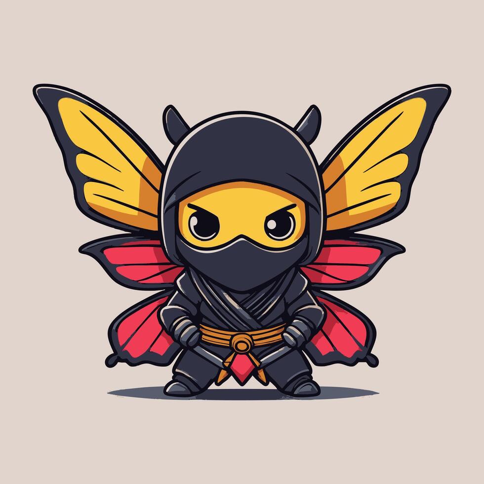 a Cute Ninja Butterfly vector