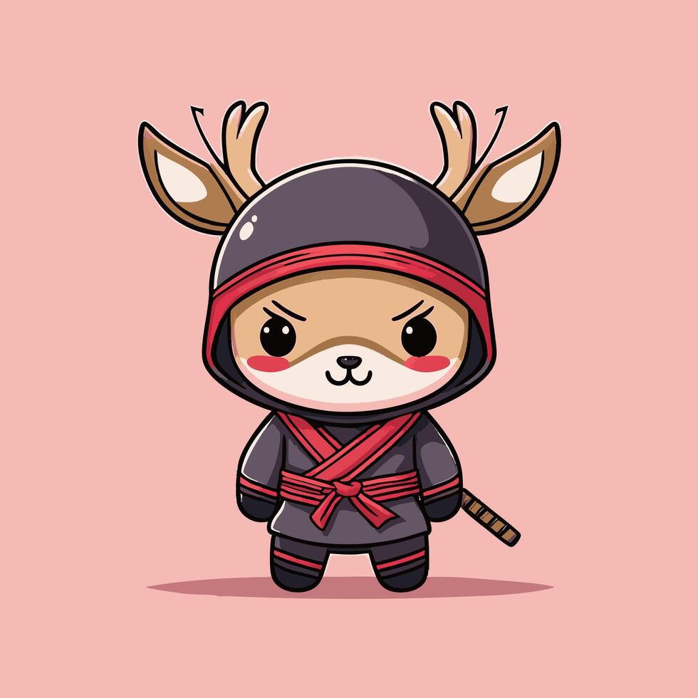 Cute Ninja Deer vector