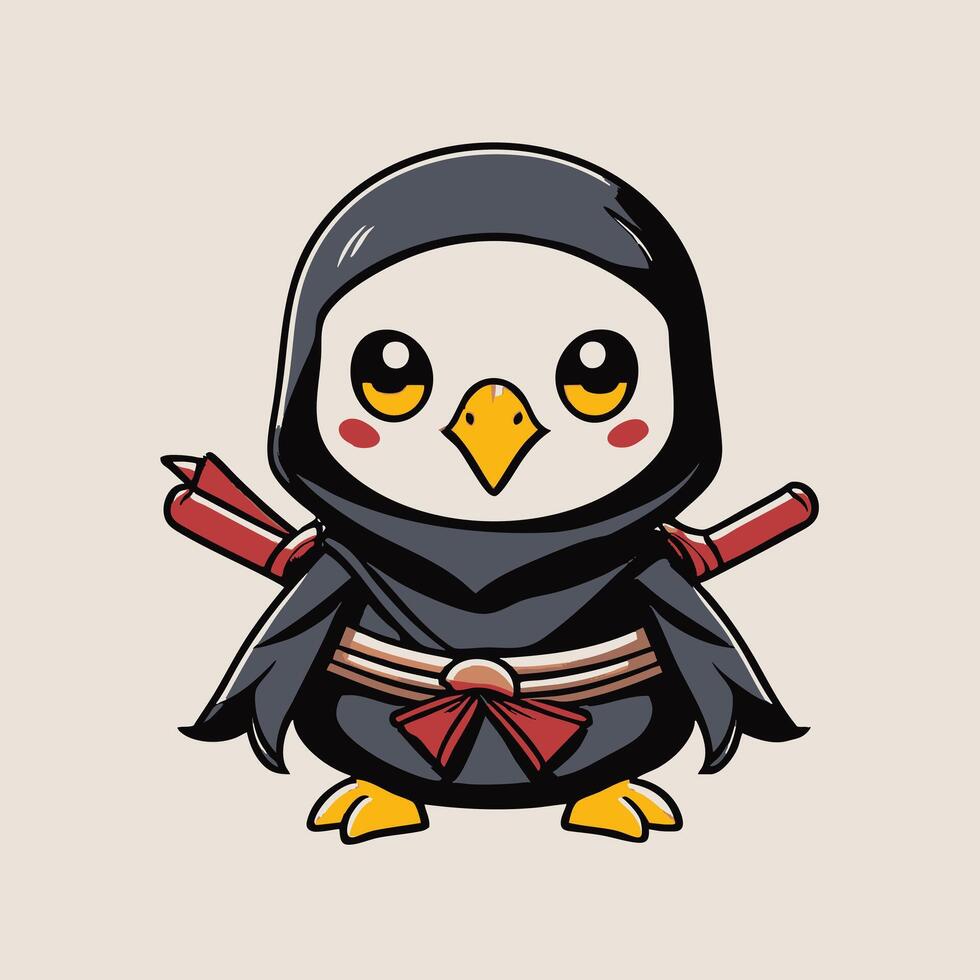 Cute Ninja Dove vector
