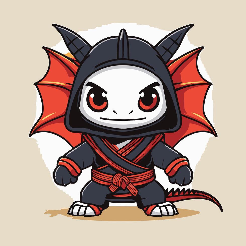 Cute Ninja Dragon vector