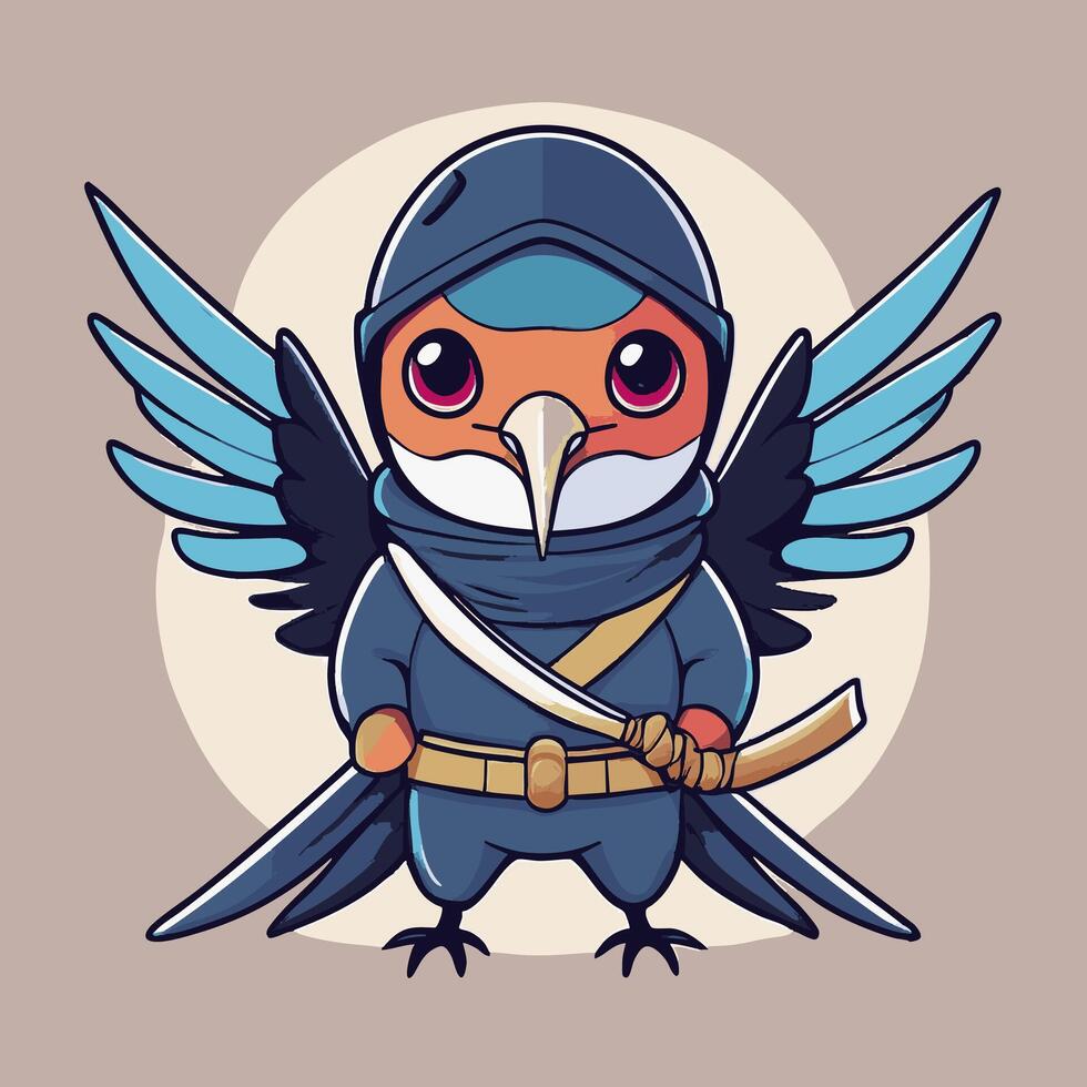 Cute Ninja Hummingbird vector
