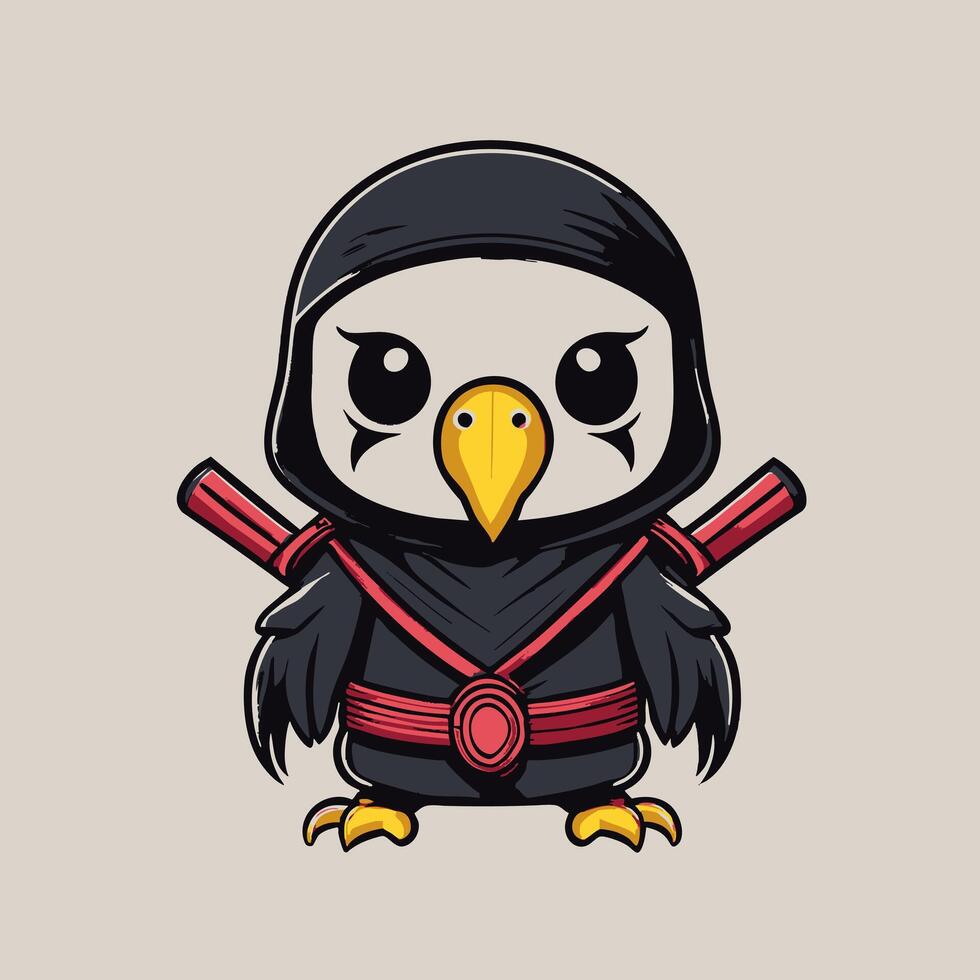 Cute Ninja Parrot vector