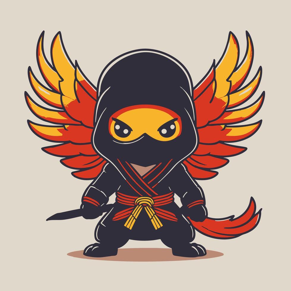 Cute Ninja Phoenix vector