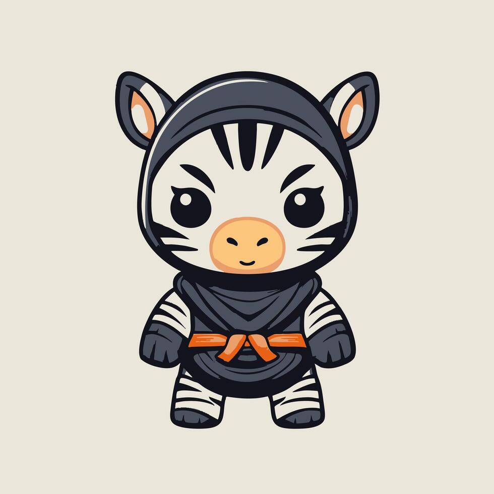 Cute Ninja Zebra vector