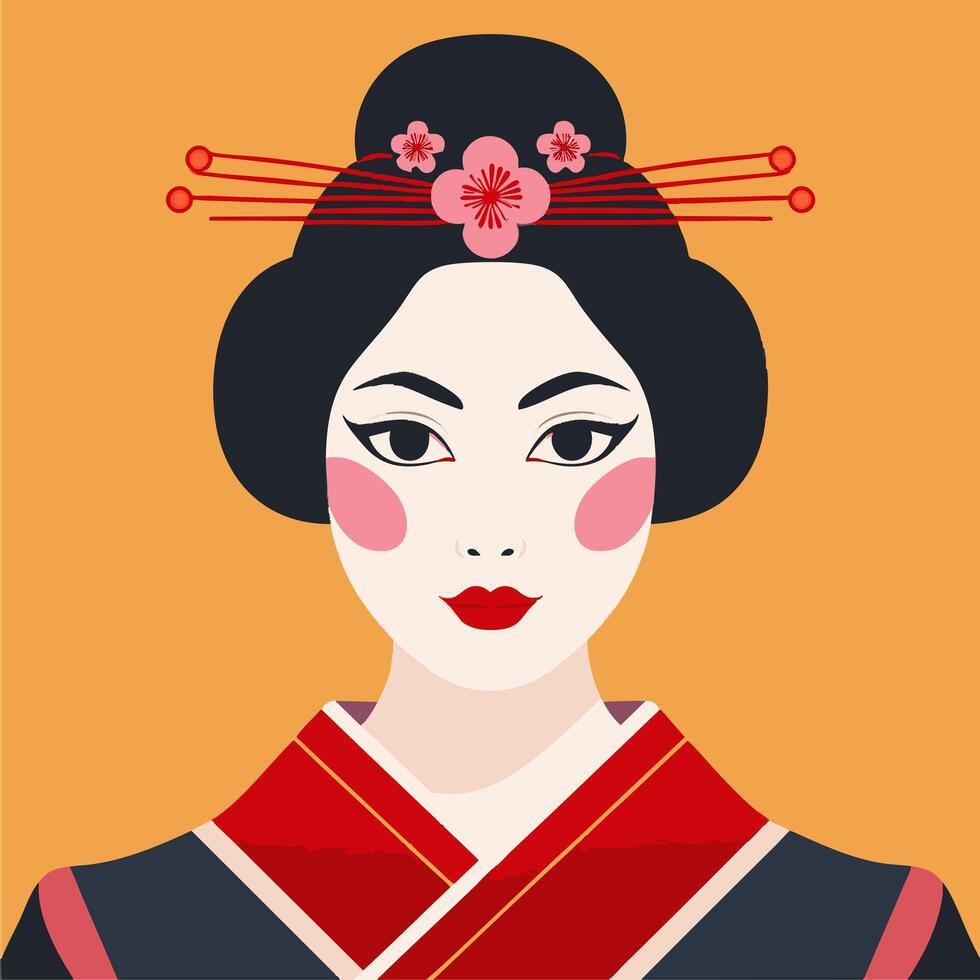 Elegant Geisha Portrait vector