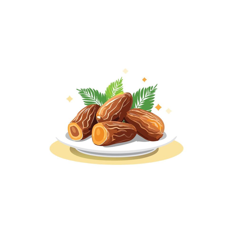 Dates on a plate vector