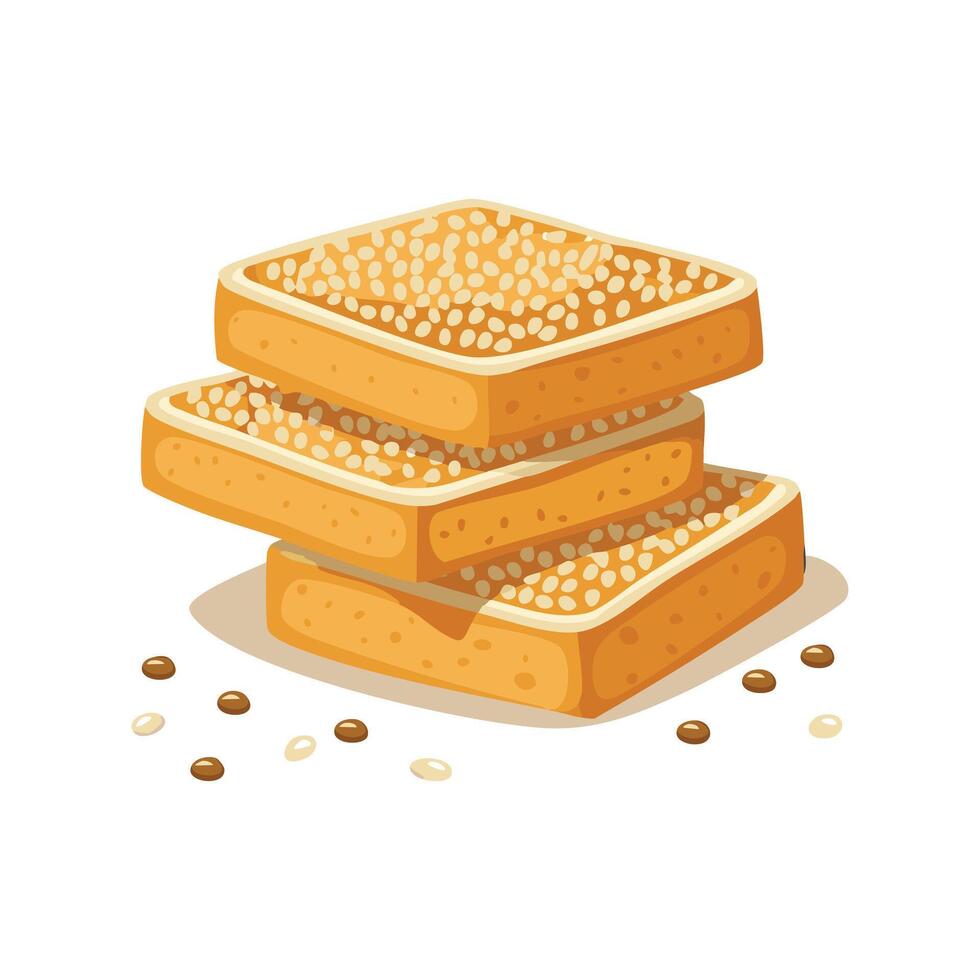 A stack of sweet sesame bars vector