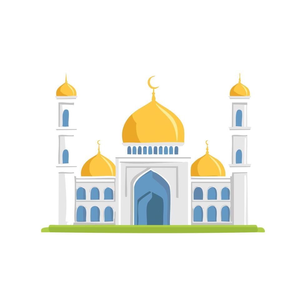 Grand mosque with golden domes vector