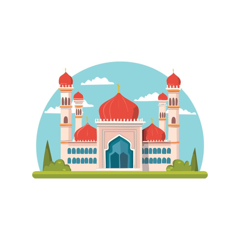 Indian Mughal style mosque vector