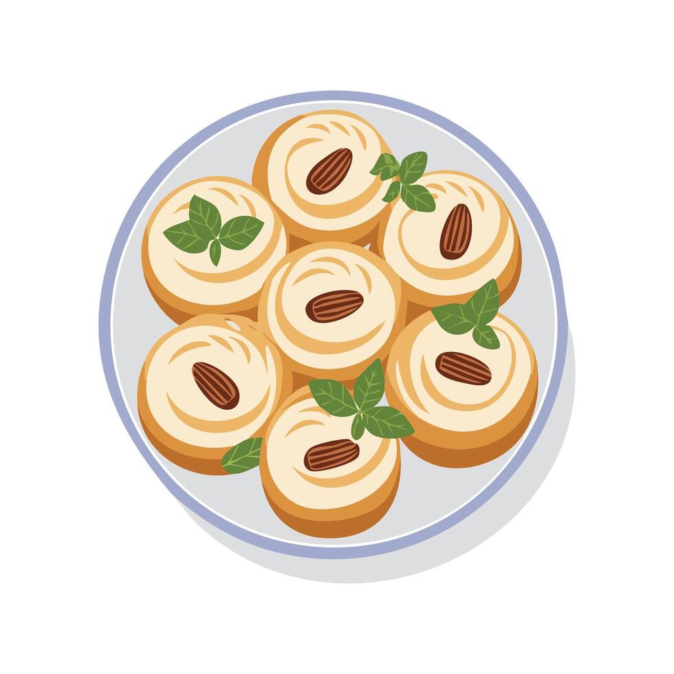 Maamoul cookies with dates vector