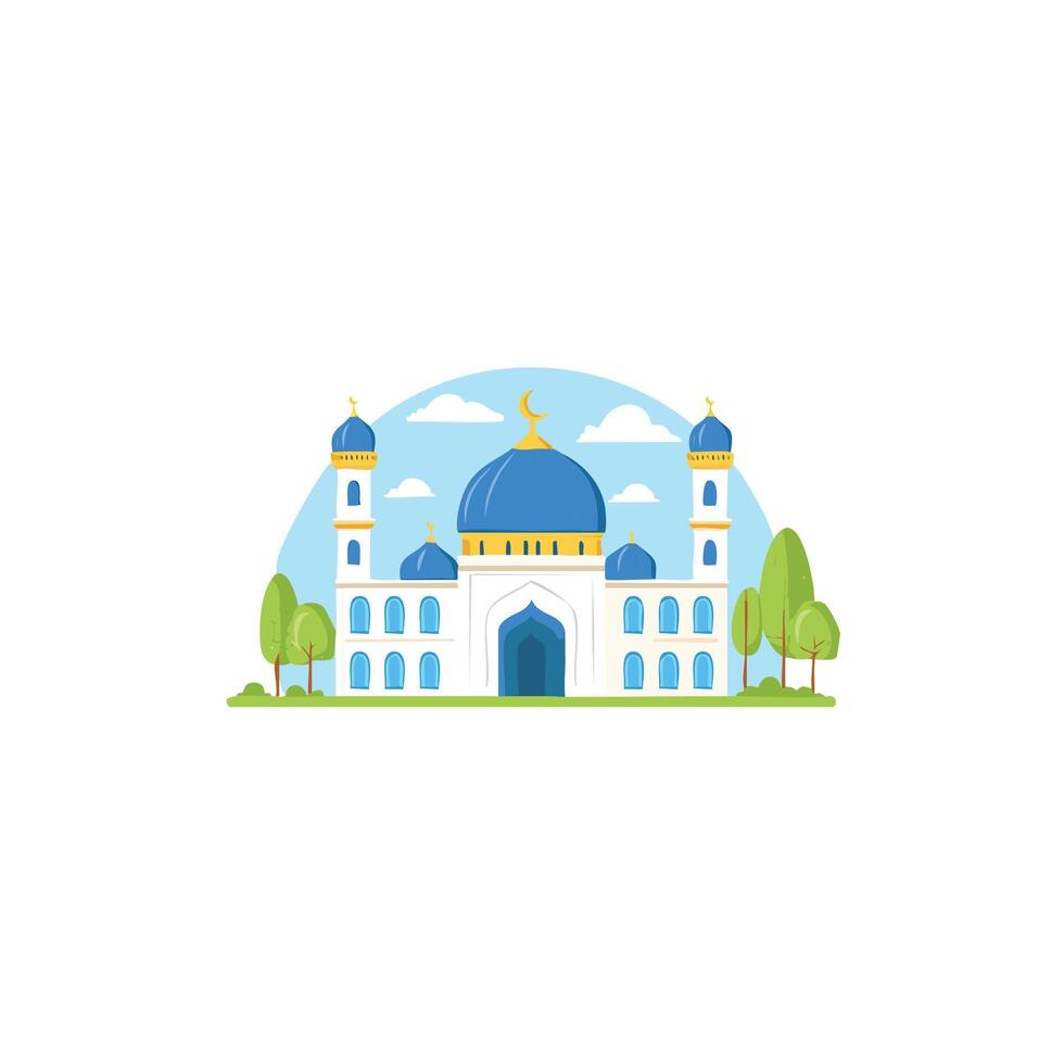 Mosque decorated for Ramadan vector