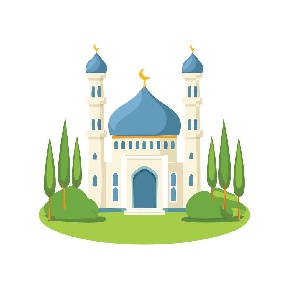 Mosque in a green oasis vector