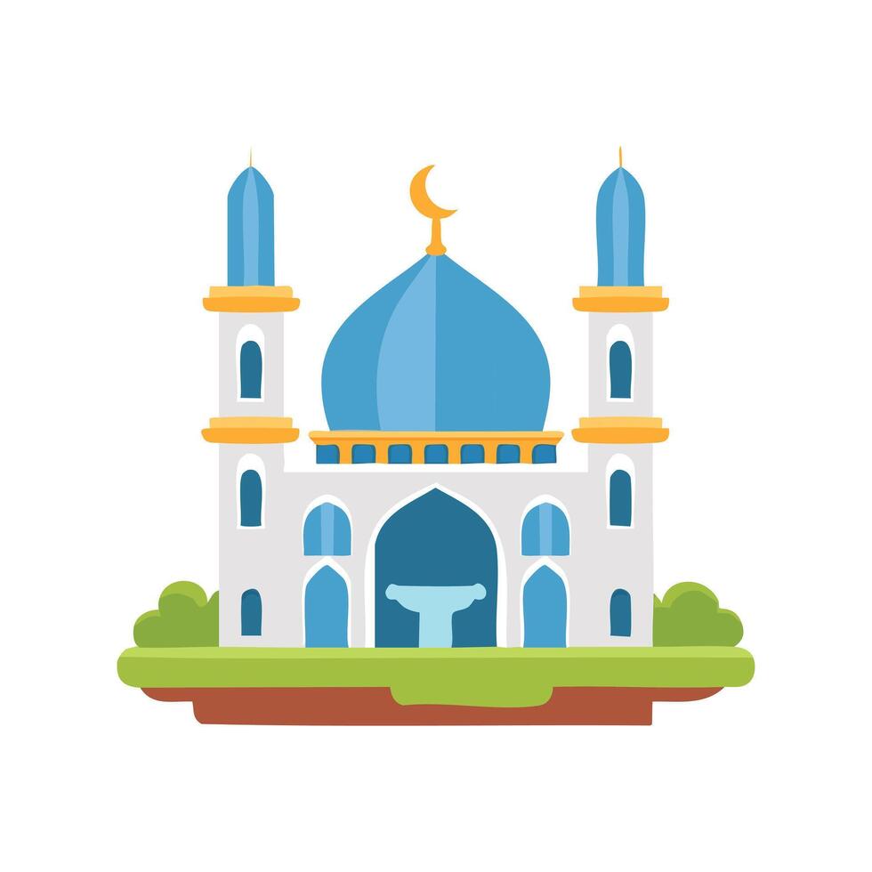 Mosque with a water fountain vector