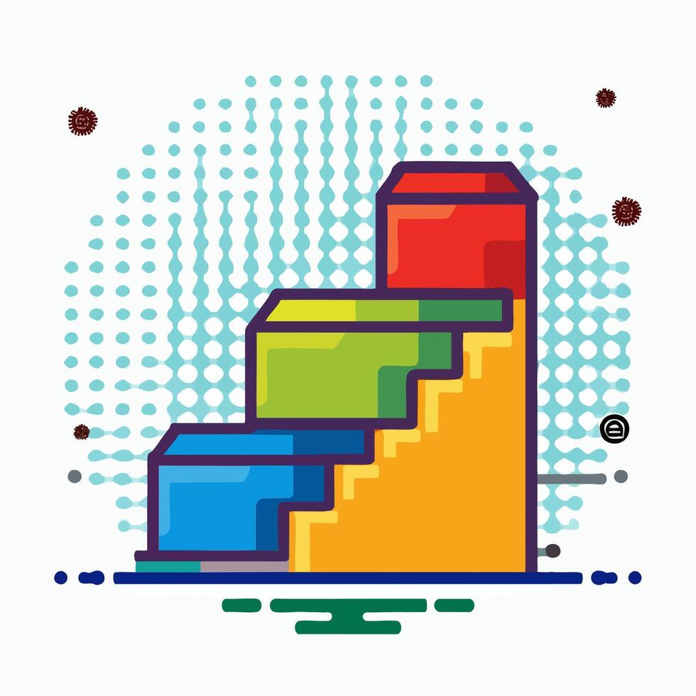Function blocks building stairs vector