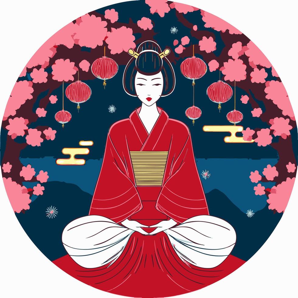 Geisha in Spirit World vector