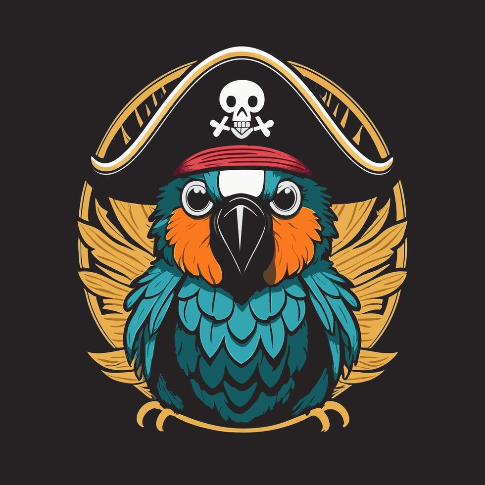 Parrot with Pirate Hat vector