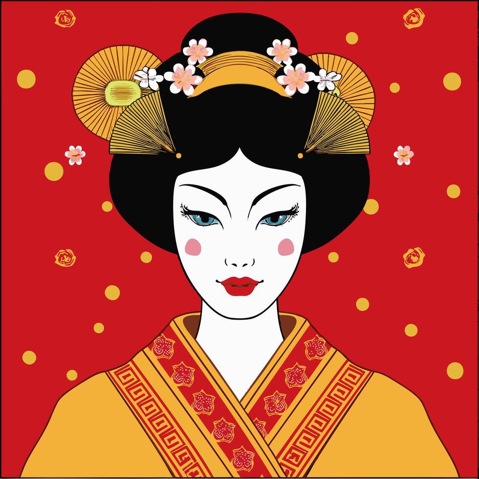 Pop Art Geisha vector