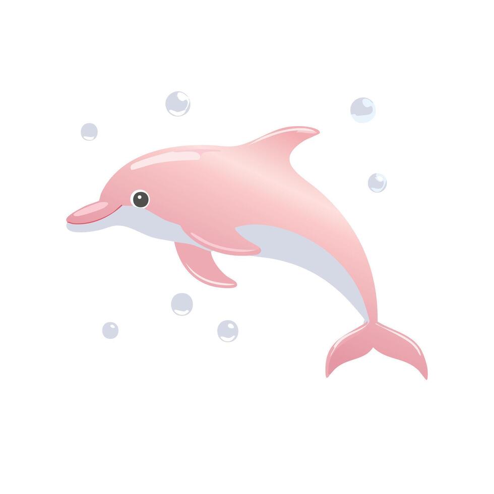 Baby pearl dolphin vector