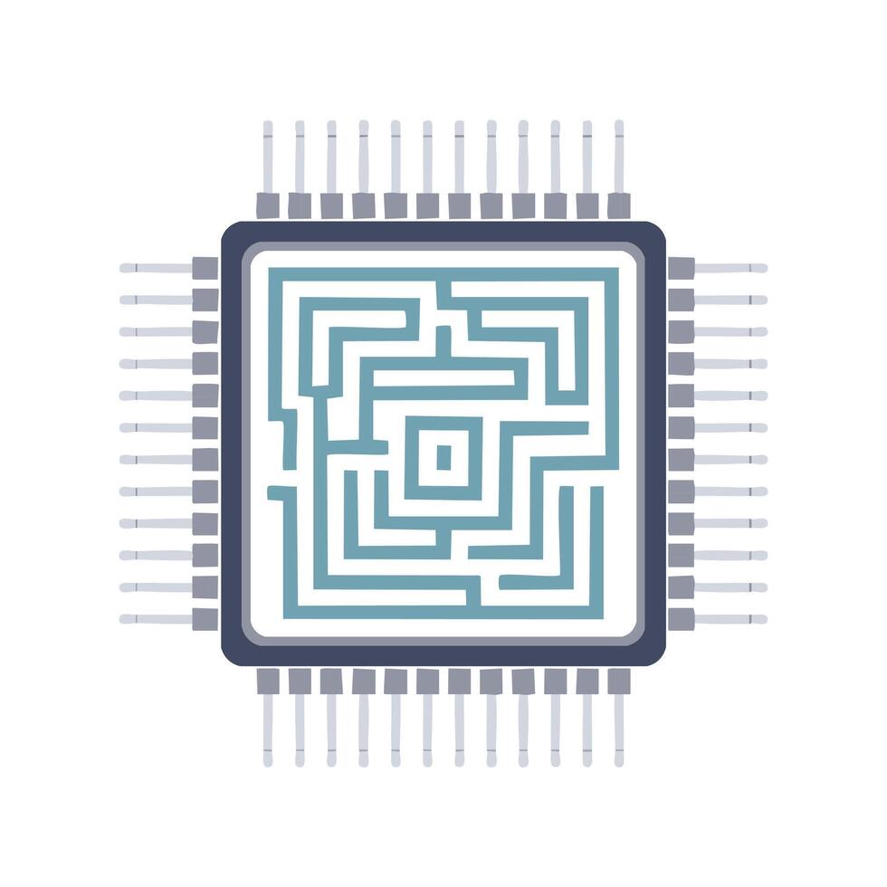 CPU with maze pattern vector
