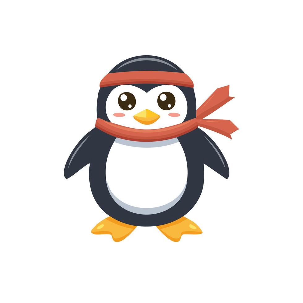 Cute Ninja Penguin vector