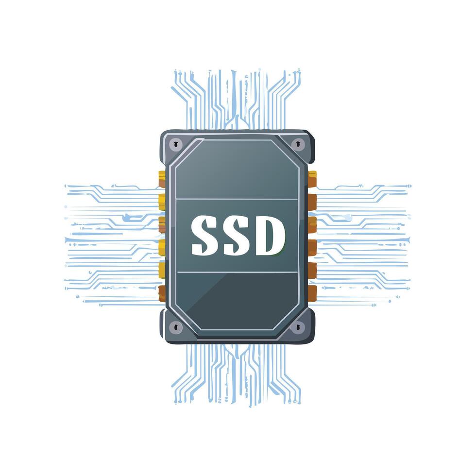 SSD with speed lines vector