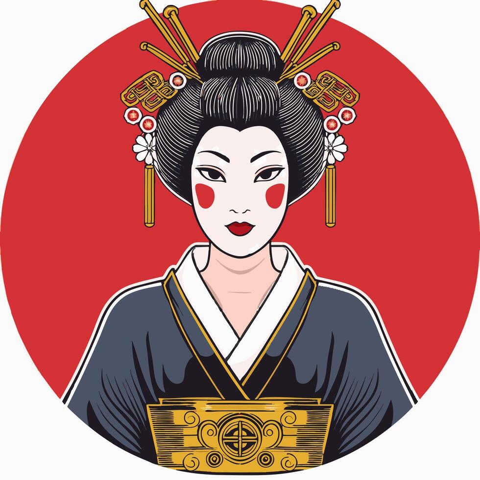 a Steampunk Geisha vector