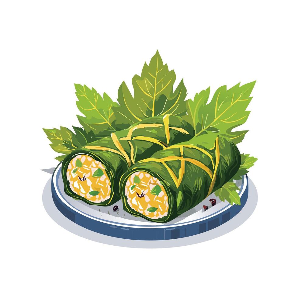 Stuffed grape leaves vector