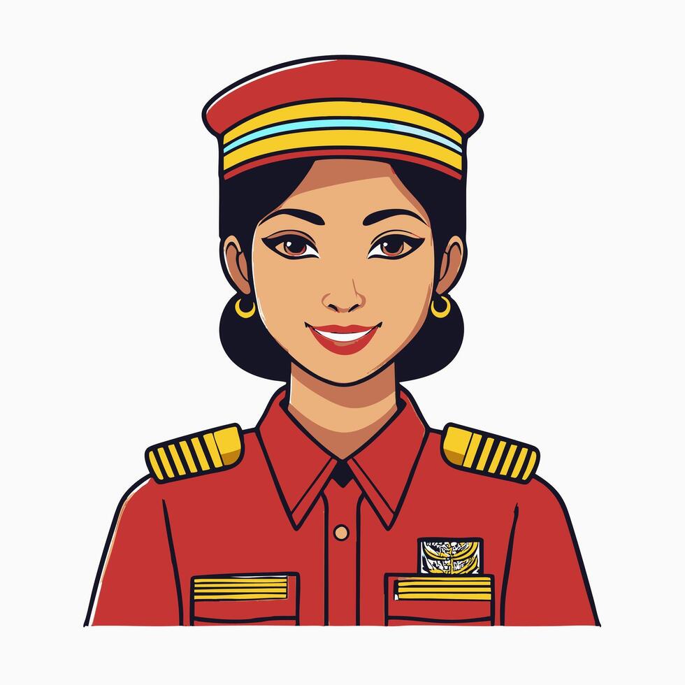 Woman Bus Driver in Uniform vector