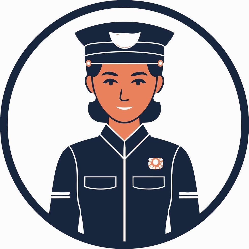 a aWoman Bus Driver in Uniform vector