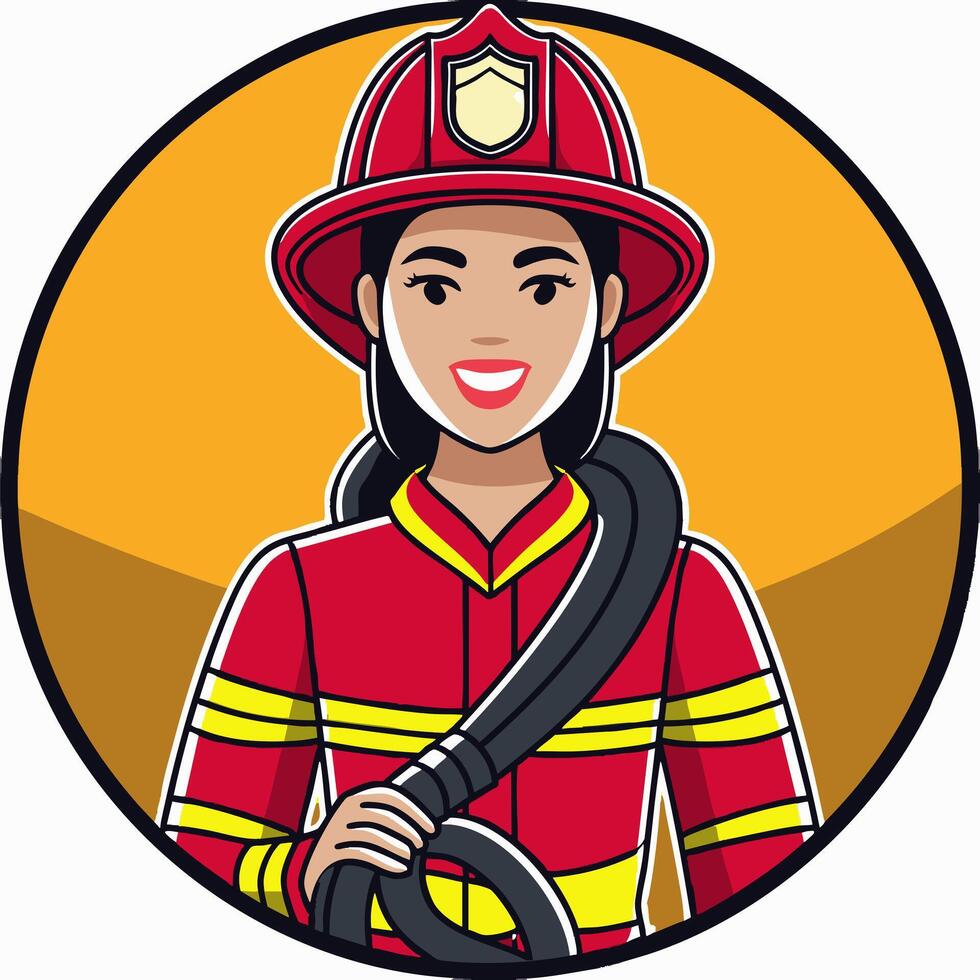 a Woman Firefighter vector
