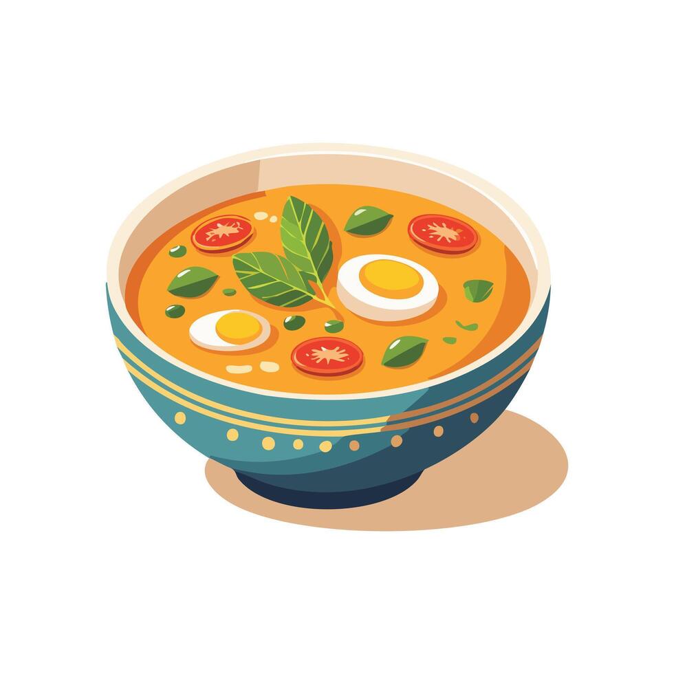 A bowl of harira soup vector