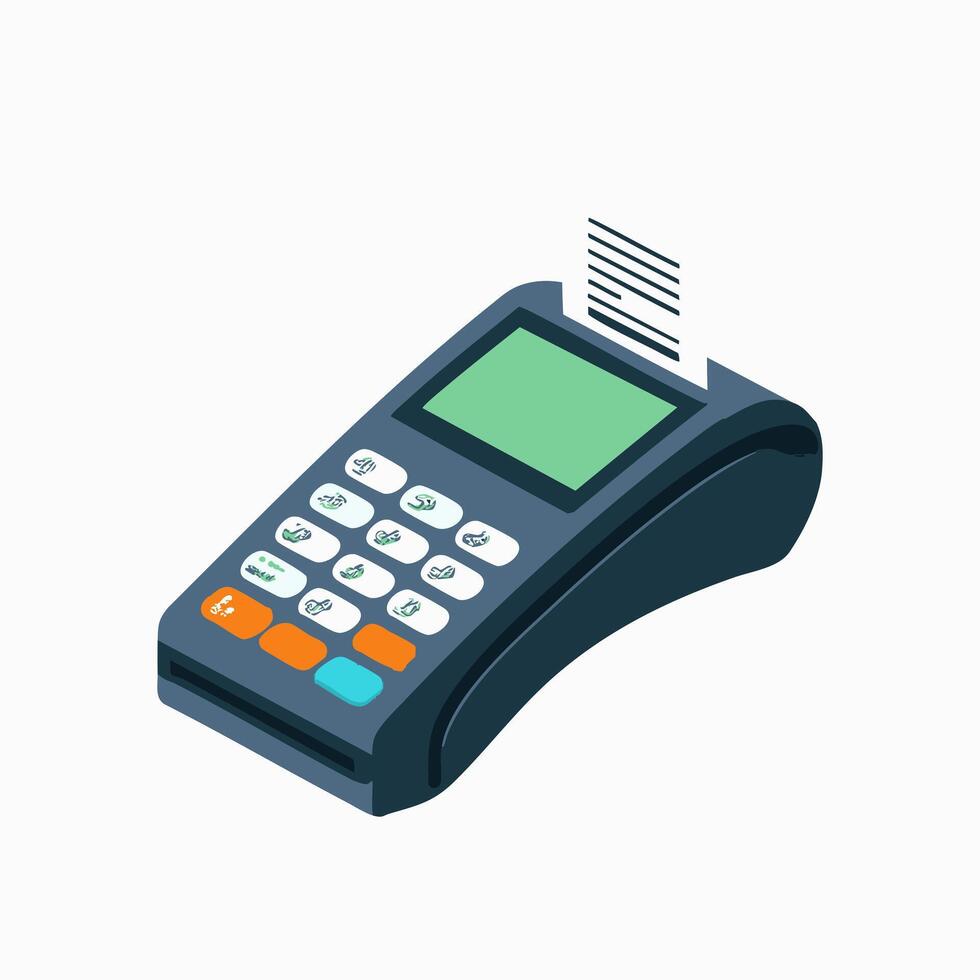 A credit card being swiped at a terminal vector