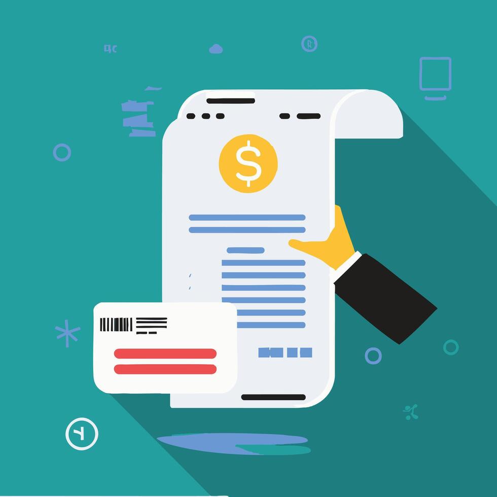 A digital receipt from an online transaction vector