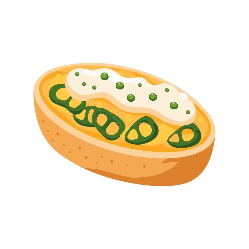 cheese and jalapeno stuffed popper vector