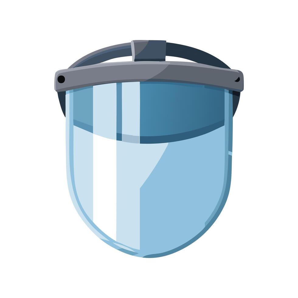 face shield with a reflective surface vector