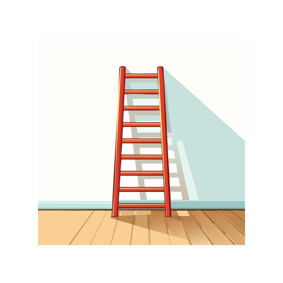 ladder leaning against a wall vector