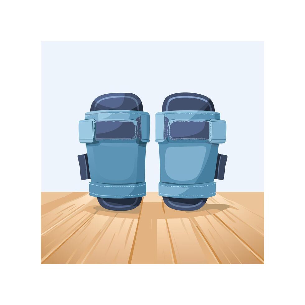 pair of knee pads on a workshop floor vector