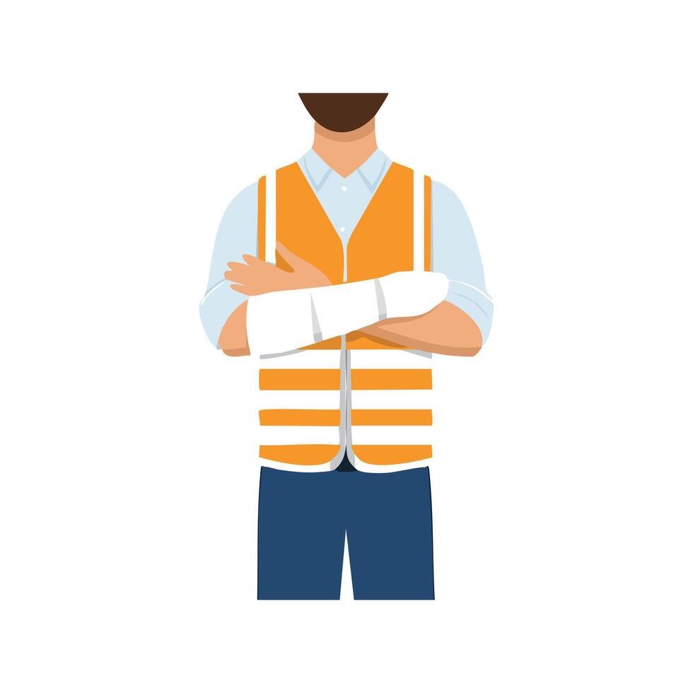 reflective armband on a worker sleeve vector