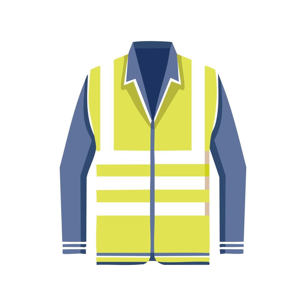 reflective jacket with stripes for nighttime visibility vector