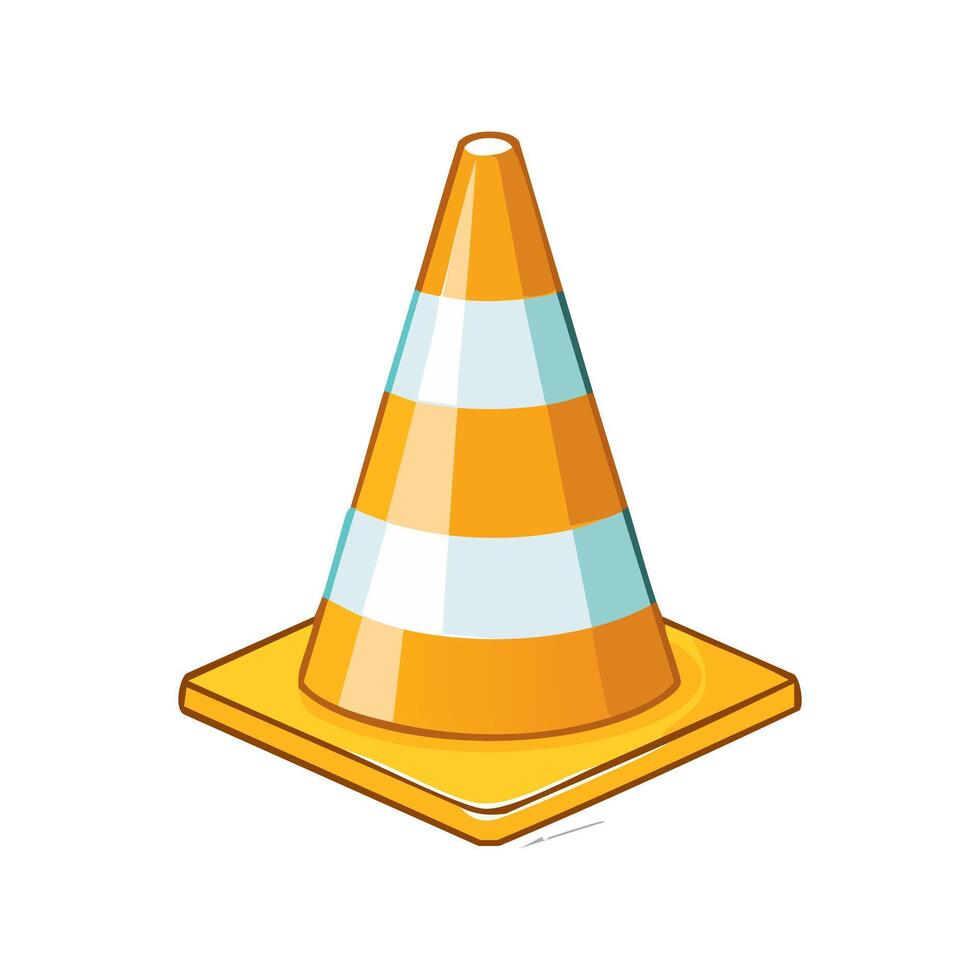 safety cone placed near a construction zone vector