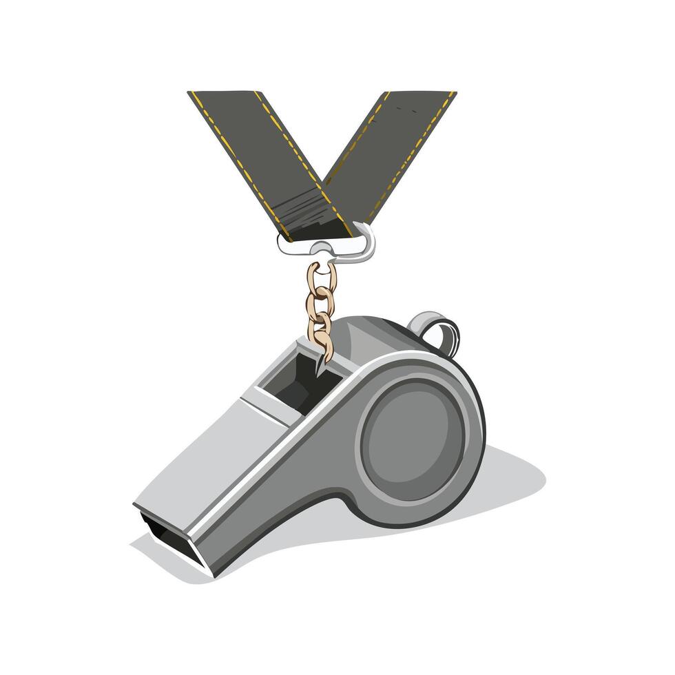 safety whistle attached to a lanyard vector