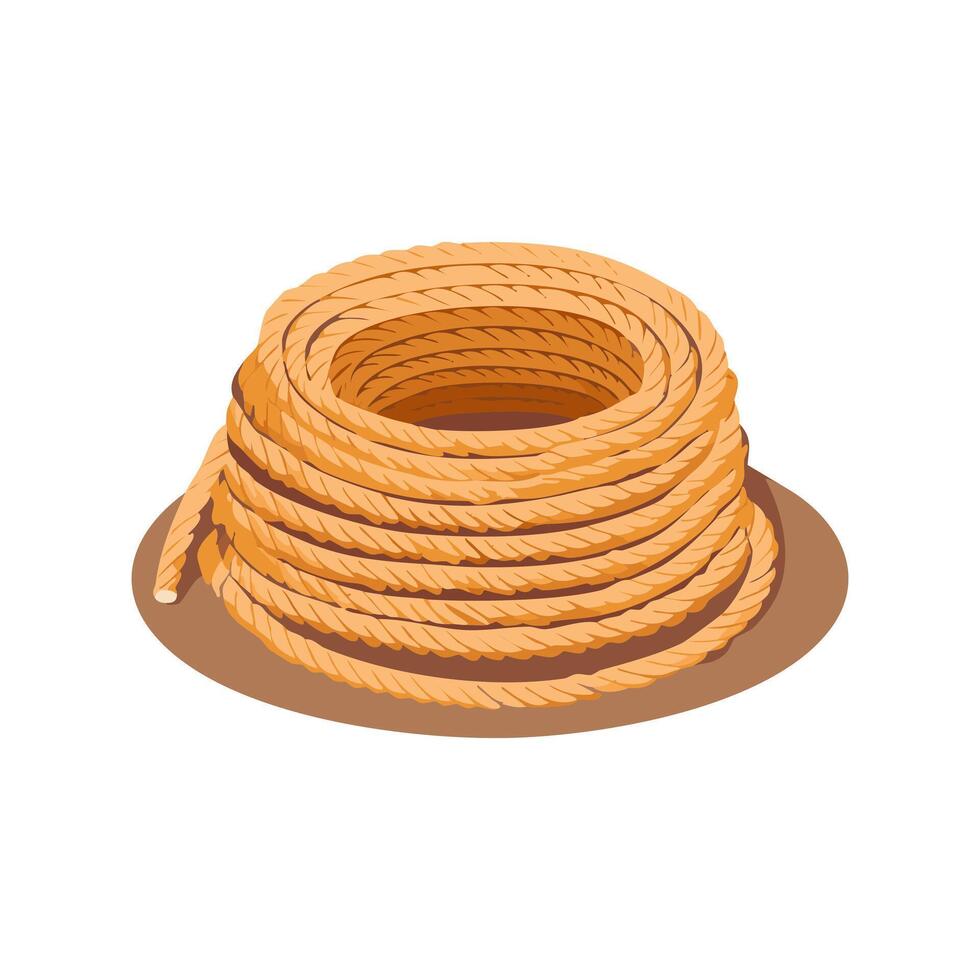 safety rope coiled neatly on the ground vector